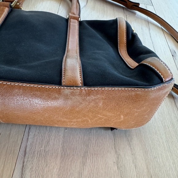 Fossil Vintage Brown Leather Handbag Tote Bag Purse - Picture 5 of 10